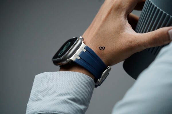 Atlantic Blue Fluoro Rubber Strap With Titanium Buckle For Apple Watch 49 MM Series Ultra/Ultra 2 - Image 6