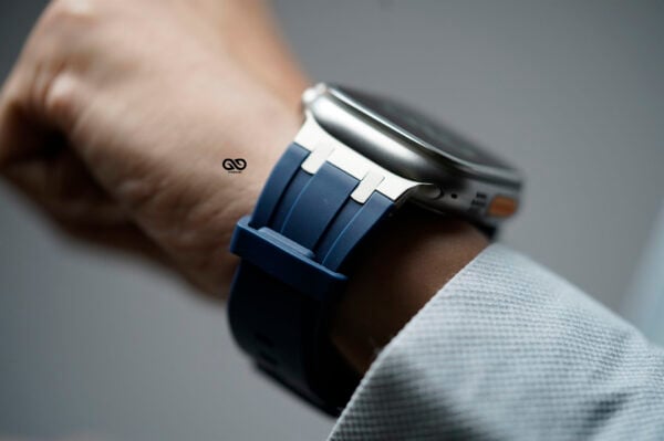 Atlantic Blue Fluoro Rubber Strap With Titanium Buckle For Apple Watch 49 MM Series Ultra/Ultra 2 - Image 10