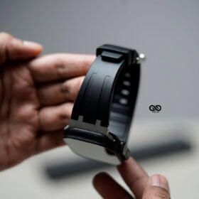 Black Fluoro Rubber Strap With Titanium Buckle For Apple Watch 49 MM Series Ultra/Ultra 2