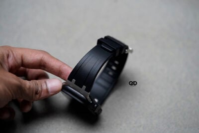 Black Fluoro Rubber Strap With Titanium Buckle For Apple Watch 49 MM Series Ultra/Ultra 2
