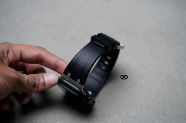 Black Fluoro Rubber Strap With Titanium Buckle For Apple Watch 49 MM Series Ultra/Ultra 2 - Image 7