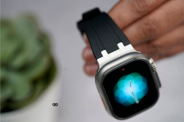 Black Fluoro Rubber Strap With Titanium Buckle For Apple Watch 49 MM Series Ultra/Ultra 2 - Image 8