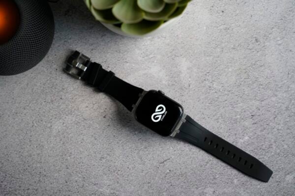 Fluoro Rubber Strap With Silver Buckle For Apple Watch 44MM 45MM 46MM Series 4 5 6 7 8 9 10 SE SE 2 Gen - Image 2