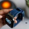 Fluoro Rubber Strap With Silver Buckle For Apple Watch 44MM 45MM 46MM Series 4 5 6 7 8 9 10 SE SE 2 Gen