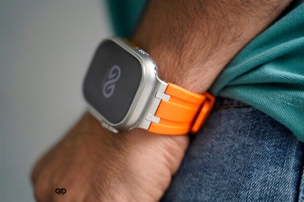 Ultra Orange Fluoro Rubber Strap With Titanium Buckle For Apple Watch 49 MM Series Ultra/Ultra 2 - Image 7