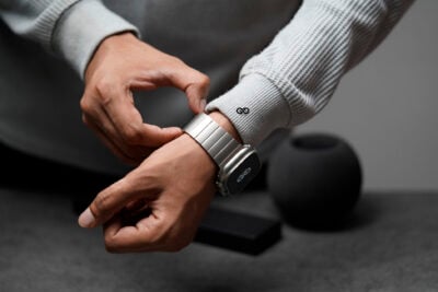 Titanium Matte Finish Detachable Link Strap With Magnetic Closure For Apple Watch 49 MM Series Ultra/Ultra 2