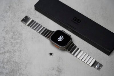Titanium Matte Finish Detachable Link Strap With Magnetic Closure For Apple Watch 49 MM Series Ultra/Ultra 2