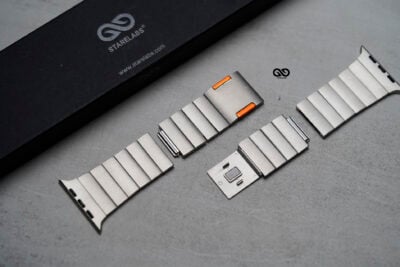 Titanium Matte Finish Detachable Link Strap With Magnetic Closure For Apple Watch 49 MM Series Ultra/Ultra 2