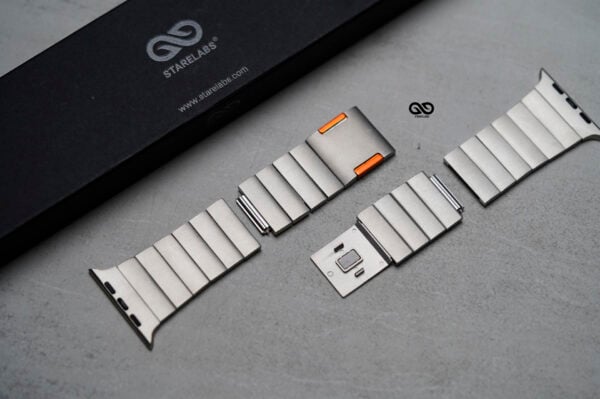Titanium Matte Finish Detachable Link Strap With Magnetic Closure For Apple Watch 49 MM Series Ultra/Ultra 2 - Image 39