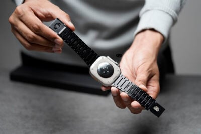 Titanium Matte Finish Detachable Link Strap With Magnetic Closure For Apple Watch 49 MM Series Ultra/Ultra 2