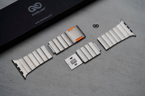 Titanium Matte Finish Detachable Link Strap With Magnetic Closure For Apple Watch 49 MM Series Ultra/Ultra 2