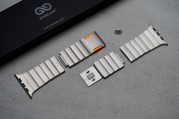 Titanium Matte Finish Detachable Link Strap With Magnetic Closure For Apple Watch 49 MM Series Ultra/Ultra 2