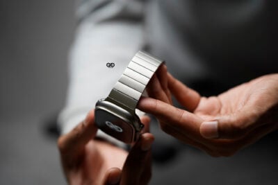 Titanium Matte Finish Detachable Link Strap With Magnetic Closure For Apple Watch 49 MM Series Ultra/Ultra 2
