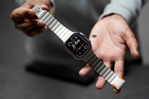 Titanium Matte Finish Detachable Link Strap With Magnetic Closure For Apple Watch 49 MM Series Ultra/Ultra 2 - Image 20