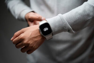 Titanium Matte Finish Detachable Link Strap With Magnetic Closure For Apple Watch 49 MM Series Ultra/Ultra 2
