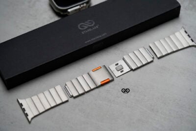 Titanium Matte Finish Detachable Link Strap With Magnetic Closure For Apple Watch 49 MM Series Ultra/Ultra 2