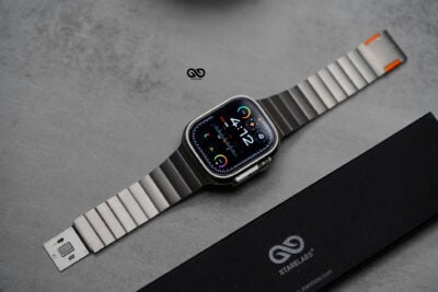 Titanium Matte Finish Detachable Link Strap With Magnetic Closure For Apple Watch 49 MM Series Ultra/Ultra 2