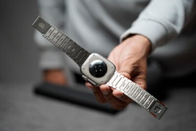 Titanium Matte Finish Detachable Link Strap With Magnetic Closure For Apple Watch 49 MM Series Ultra/Ultra 2