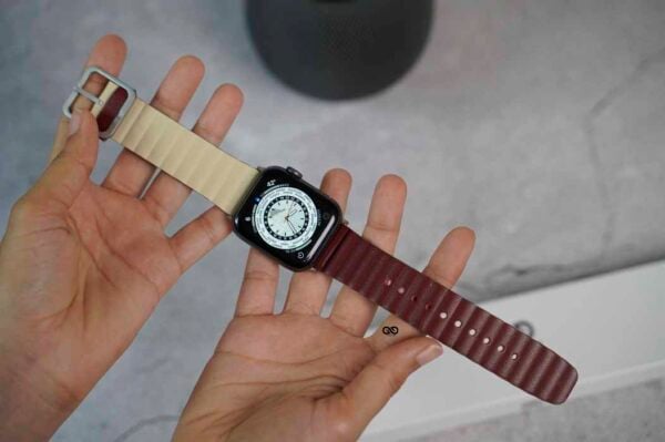 Two Coloured Faux Leather Strap with buckle Apple Watch 44MM 45MM 46MM Series 4 5 6 7 8 9 10 SE SE 2 Gen - Image 85