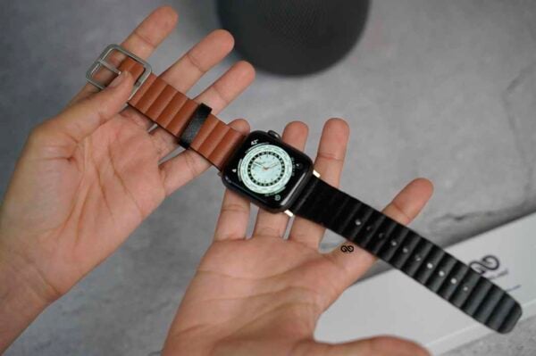 Two Coloured Faux Leather Strap with buckle Apple Watch 44MM 45MM 46MM Series 4 5 6 7 8 9 10 SE SE 2 Gen - Image 73