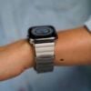 Grey/White Two Coloured Faux Leather Strap with buckle Apple Watch 42MM 41MM 40MM Series 4 5 6 7 8 9 10 SE SE 2 Gen