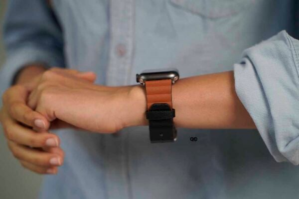 Two Coloured Faux Leather Strap with buckle Apple Watch 44MM 45MM 46MM Series 4 5 6 7 8 9 10 SE SE 2 Gen - Image 60