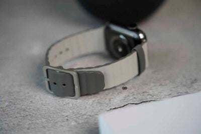Two Coloured Faux Leather Strap with buckle Apple Watch 44MM 45MM 46MM Series 4 5 6 7 8 9 10 SE SE 2 Gen