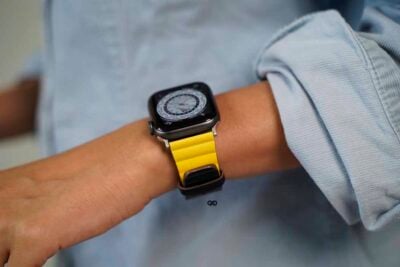 Two Coloured Faux Leather Strap with buckle Apple Watch 44MM 45MM 46MM Series 4 5 6 7 8 9 10 SE SE 2 Gen