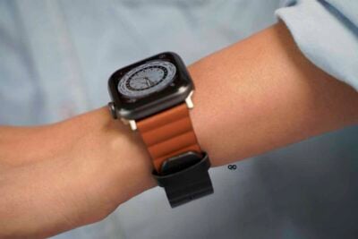 Black/Saddle Brown Two Coloured Faux Leather Strap with buckle Apple Watch 42MM 41MM 40MM Series 4 5 6 7 8 9 10 SE SE 2 Gen