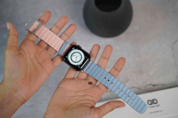 Two Coloured Faux Leather Strap with buckle Apple Watch 44MM 45MM 46MM Series 4 5 6 7 8 9 10 SE SE 2 Gen - Image 30