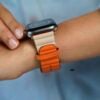 Two Coloured Faux Leather Strap with buckle Apple Watch 44MM 45MM 46MM Series 4 5 6 7 8 9 10 SE SE 2 Gen