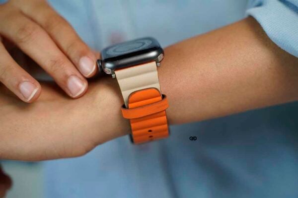 Two Coloured Faux Leather Strap with buckle Apple Watch 44MM 45MM 46MM Series 4 5 6 7 8 9 10 SE SE 2 Gen