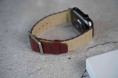 Two Coloured Faux Leather Strap with buckle Apple Watch 44MM 45MM 46MM Series 4 5 6 7 8 9 10 SE SE 2 Gen