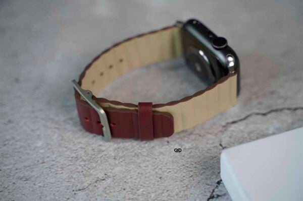 Two Coloured Faux Leather Strap with buckle Apple Watch 44MM 45MM 46MM Series 4 5 6 7 8 9 10 SE SE 2 Gen - Image 22