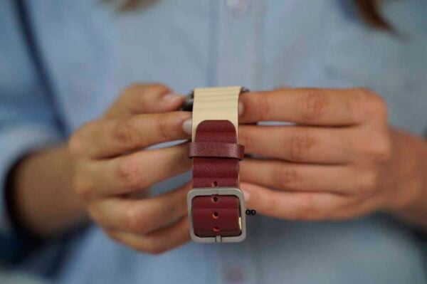 Two Coloured Faux Leather Strap with buckle Apple Watch 44MM 45MM 46MM Series 4 5 6 7 8 9 10 SE SE 2 Gen - Image 12
