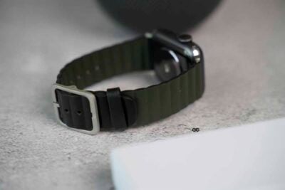 Two Coloured Faux Leather Strap with buckle Apple Watch 44MM 45MM 46MM Series 4 5 6 7 8 9 10 SE SE 2 Gen