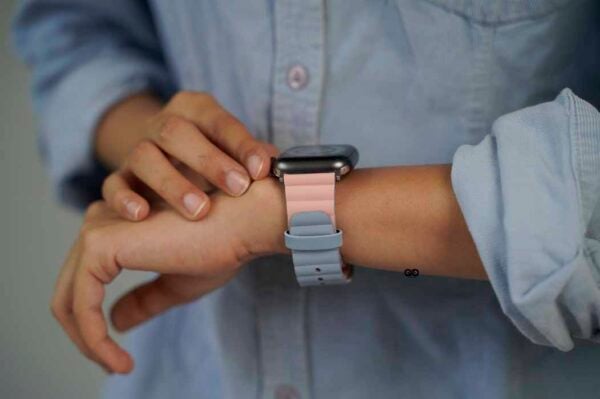 Two Coloured Faux Leather Strap with buckle Apple Watch 44MM 45MM 46MM Series 4 5 6 7 8 9 10 SE SE 2 Gen - Image 6