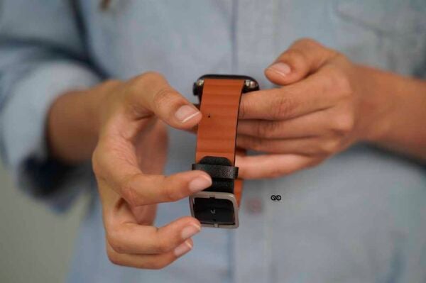 Two Coloured Faux Leather Strap with buckle Apple Watch 44MM 45MM 46MM Series 4 5 6 7 8 9 10 SE SE 2 Gen - Image 3