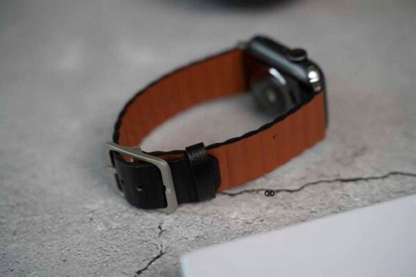 Two Coloured Faux Leather Strap with buckle Apple Watch 44MM 45MM 46MM Series 4 5 6 7 8 9 10 SE SE 2 Gen - Image 2