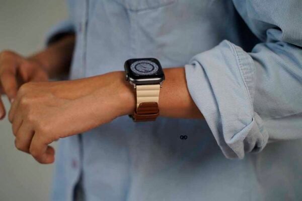 Two Coloured Faux Leather Strap with buckle Apple Watch 44MM 45MM 46MM Series 4 5 6 7 8 9 10 SE SE 2 Gen - Image 77
