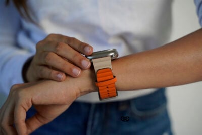 Two Coloured Faux Leather Strap with buckle For Apple Watch 49 (Series Ultra/Ultra 2/Ultra 3)