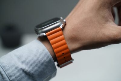 Two Coloured Faux Leather Strap with buckle For Apple Watch 49 (Series Ultra/Ultra 2/Ultra 3)