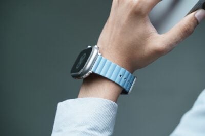 Two Coloured Faux Leather Strap with buckle For Apple Watch 49 (Series Ultra/Ultra 2/Ultra 3)