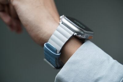 Two Coloured Faux Leather Strap with buckle For Apple Watch 49 (Series Ultra/Ultra 2/Ultra 3)