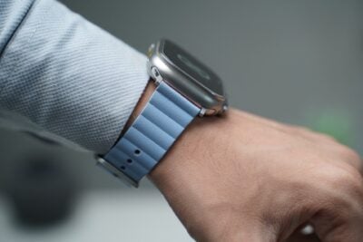 Two Coloured Faux Leather Strap with buckle For Apple Watch 49 (Series Ultra/Ultra 2/Ultra 3)