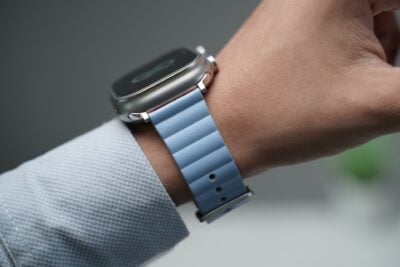 Two Coloured Faux Leather Strap with buckle For Apple Watch 49 (Series Ultra/Ultra 2/Ultra 3)