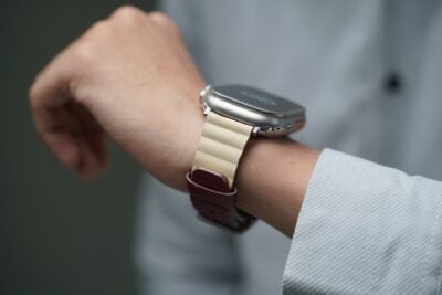 Two Coloured Faux Leather Strap with buckle For Apple Watch 49 (Series Ultra/Ultra 2/Ultra 3)