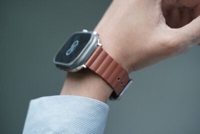 Two Coloured Faux Leather Strap with buckle For Apple Watch 49 (Series Ultra/Ultra 2/Ultra 3)