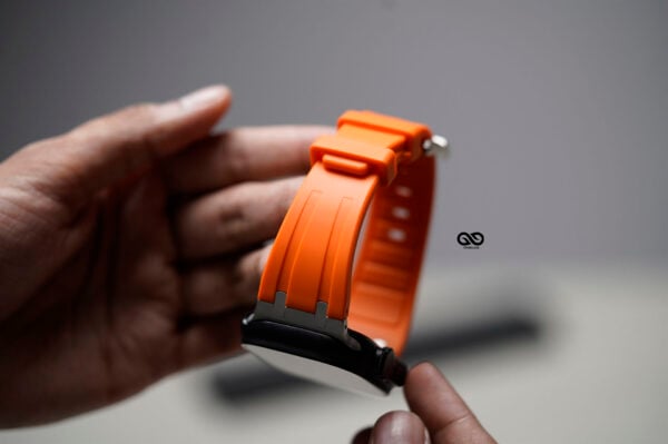 Ultra Orange Fluoro Rubber Strap With Titanium Buckle For Apple Watch 49 MM Series Ultra/Ultra 2