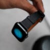Sable Black Vegan Leather Strap For Apple Watch 42MM 41MM 40MM Series 4 5 6 7 8 9 10 SE SE 2 Gen